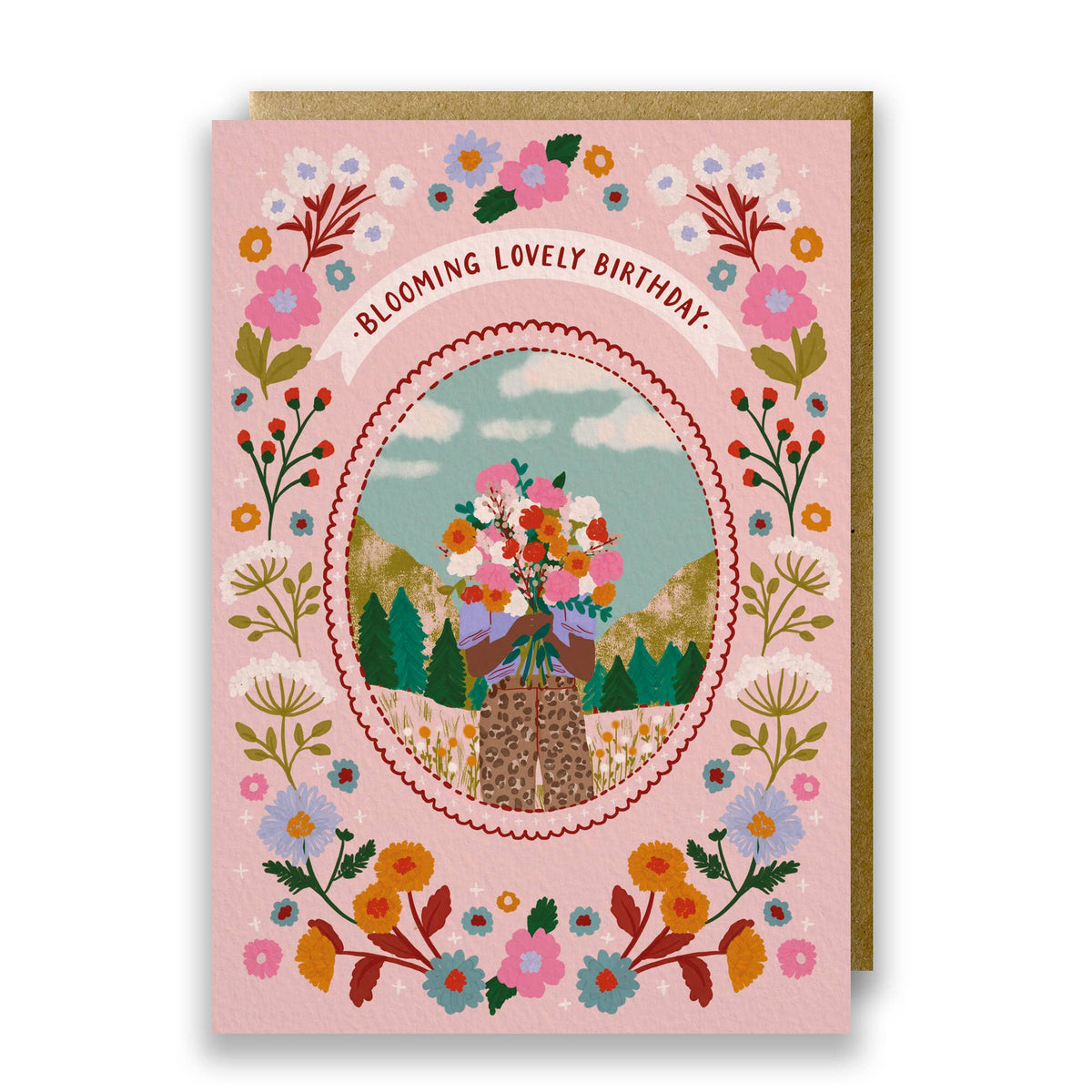 "Blooming Lovely Birthday" Floral Bouquet Birthday Card