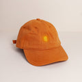 Burnt Orange Baseball Cap with Sun Embroidery Design