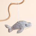 Blue Felt Whale Hanging Christmas Tree Decoration