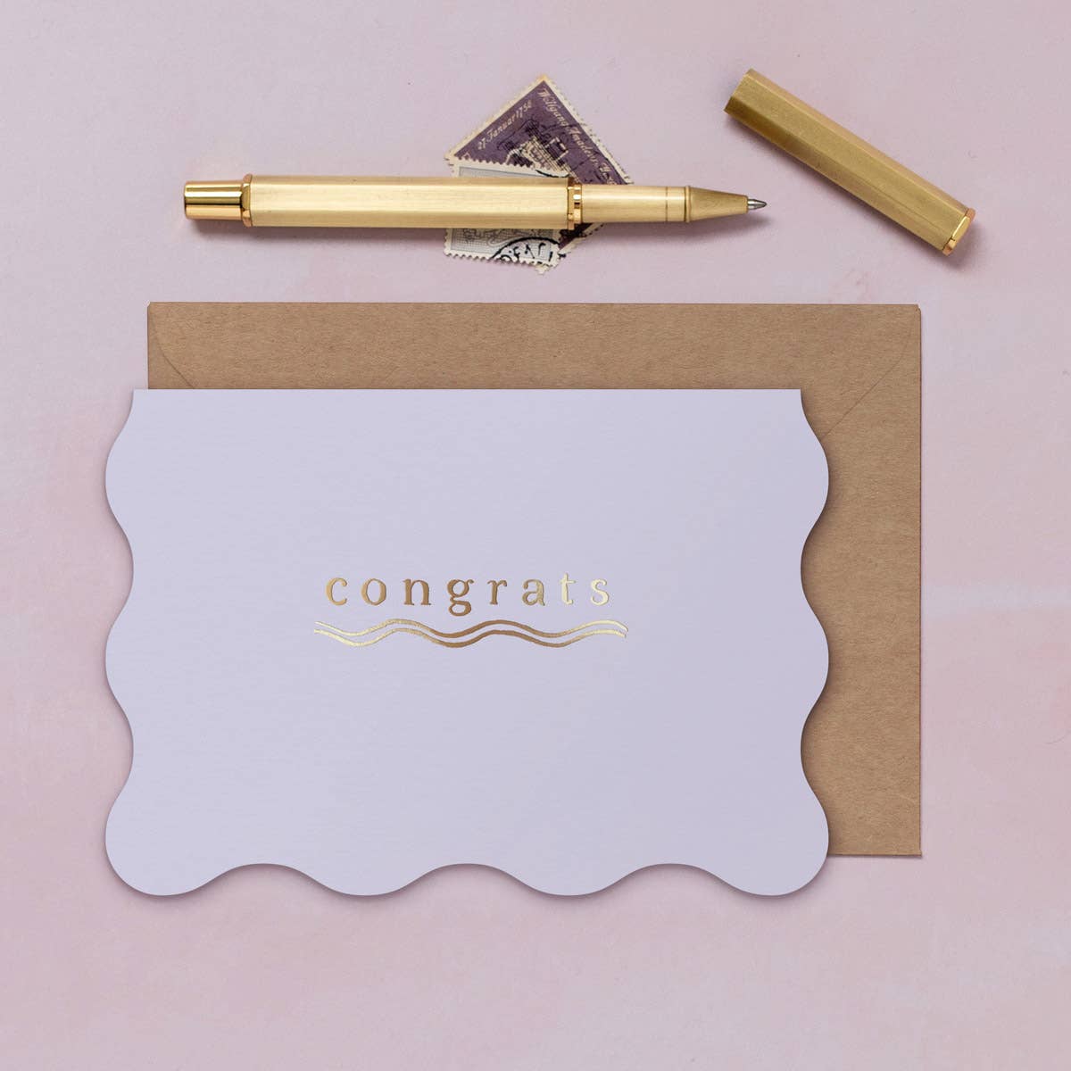 Wavy Congrats Gold Foil Card