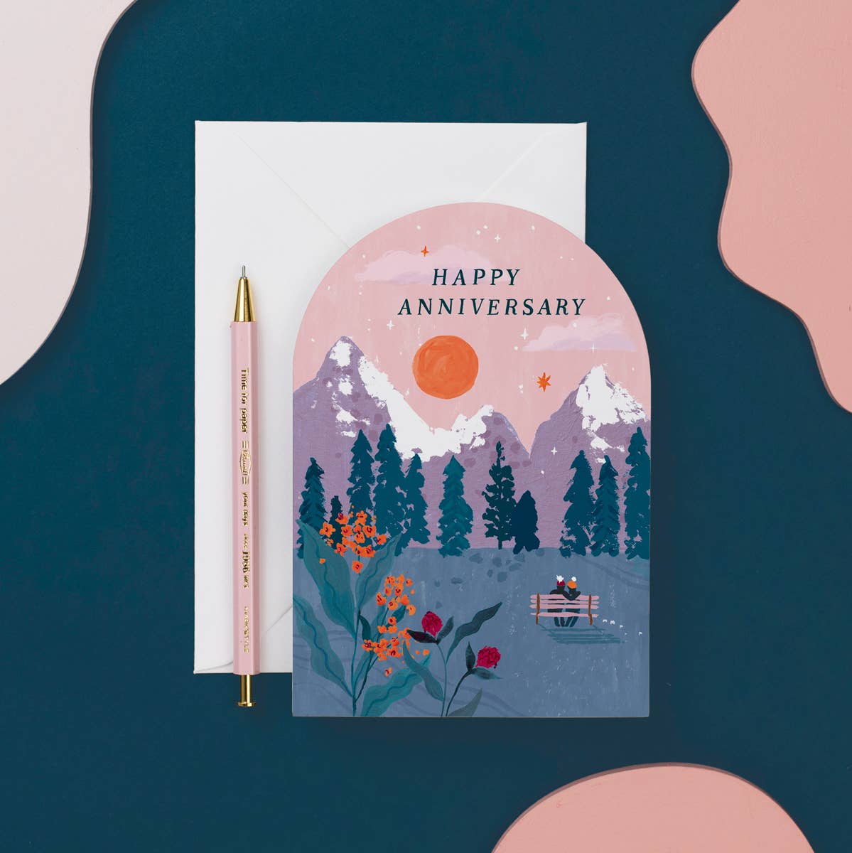"Happy Anniversary" Scenic Sunset Greeting Card