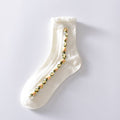 White Floral Socks