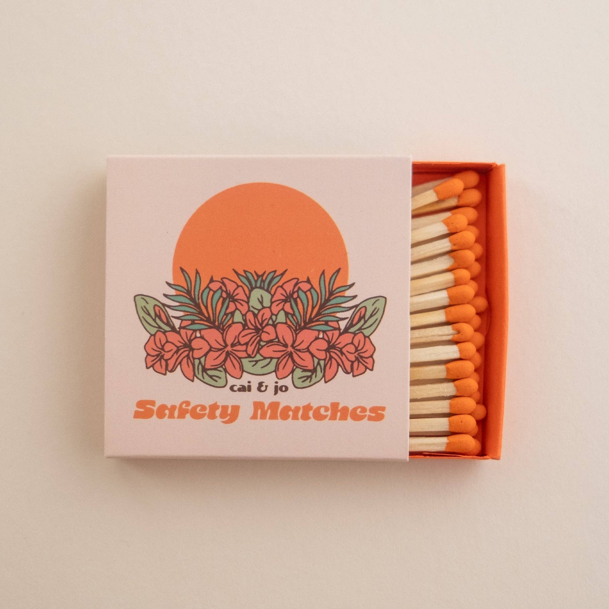Mini Orange Sun & Tropical Florals Matchbox