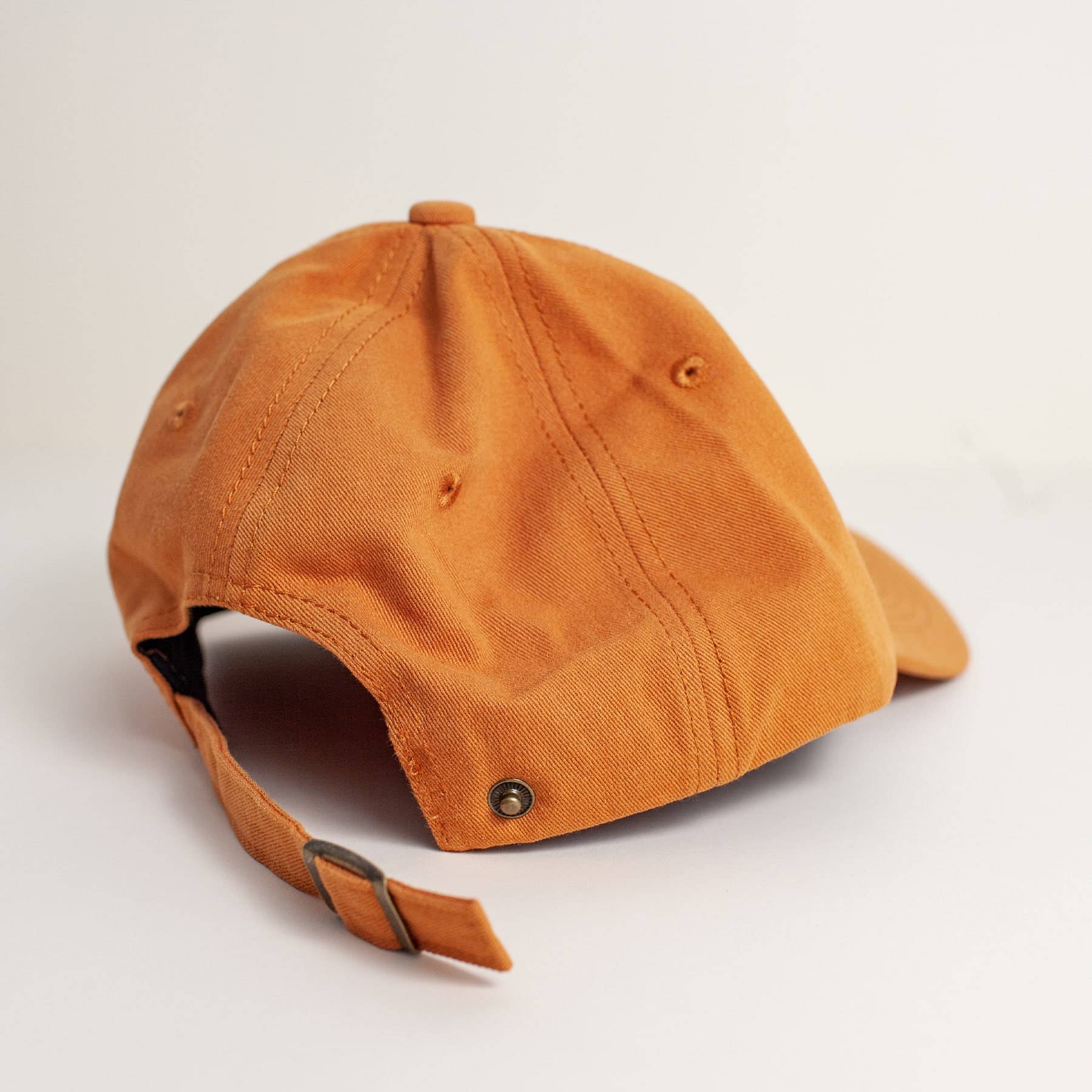 Burnt Orange Baseball Cap with Sun Embroidery Design