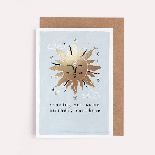 "Sending Some Birthday Sunshine" Gold Foil Birthday Card