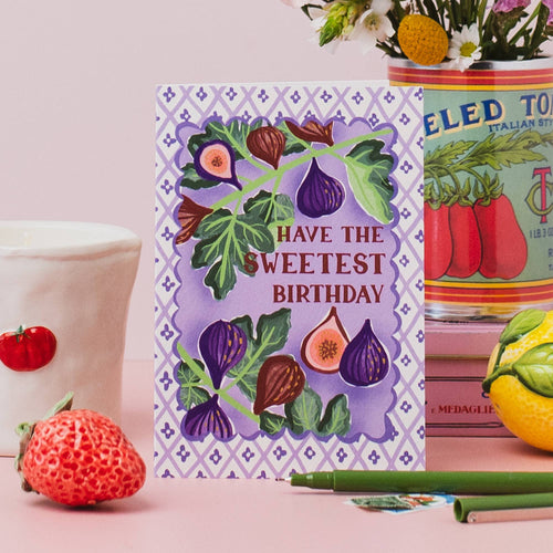"Sweetest Birthday" Figs Greeting Card