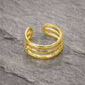 Triple Band Adjustable Ring - PVD Gold Plated