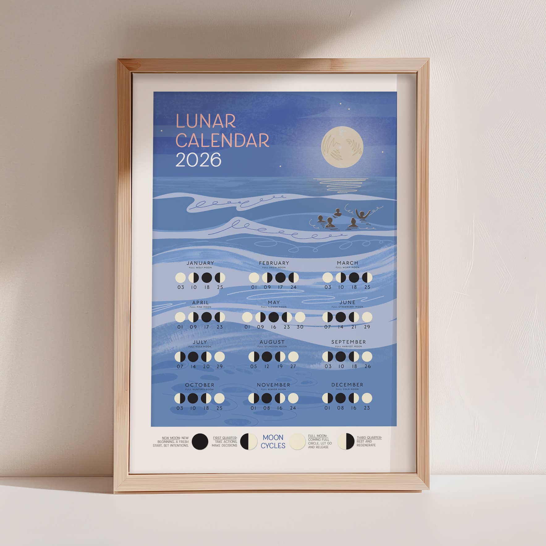 Lunar Calendar 2026 - A3 Poster