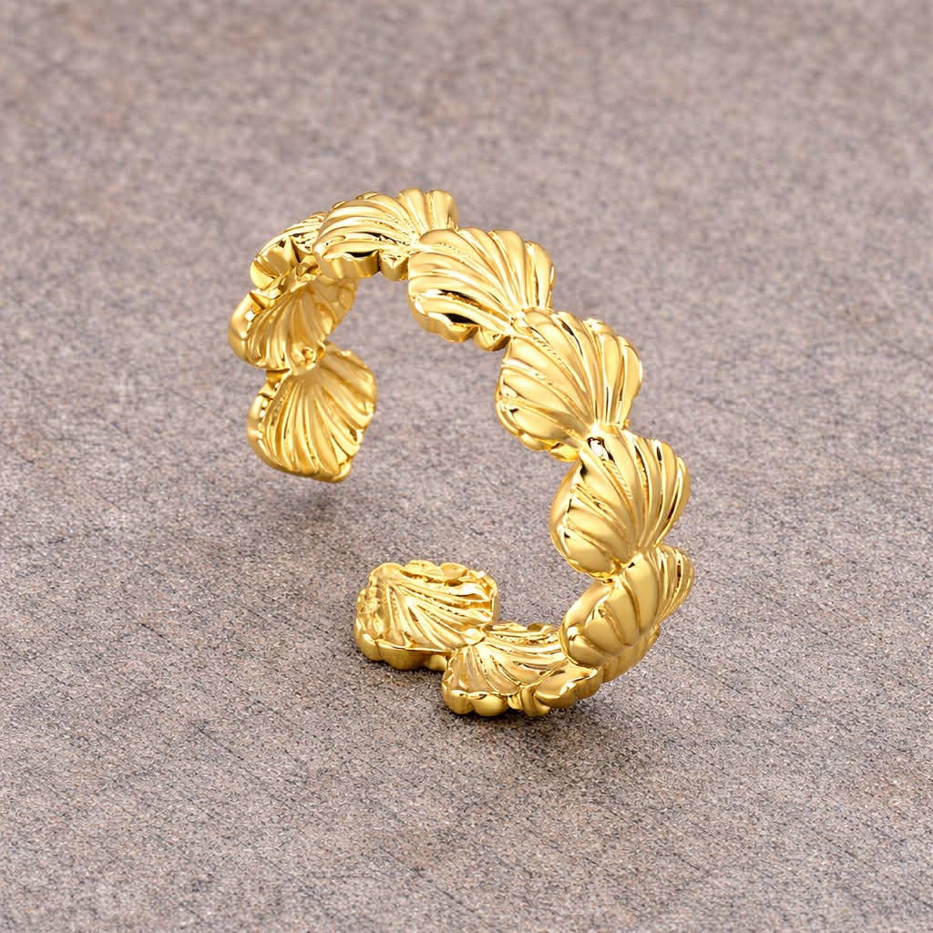 Gold Shell Adjustable Ring
