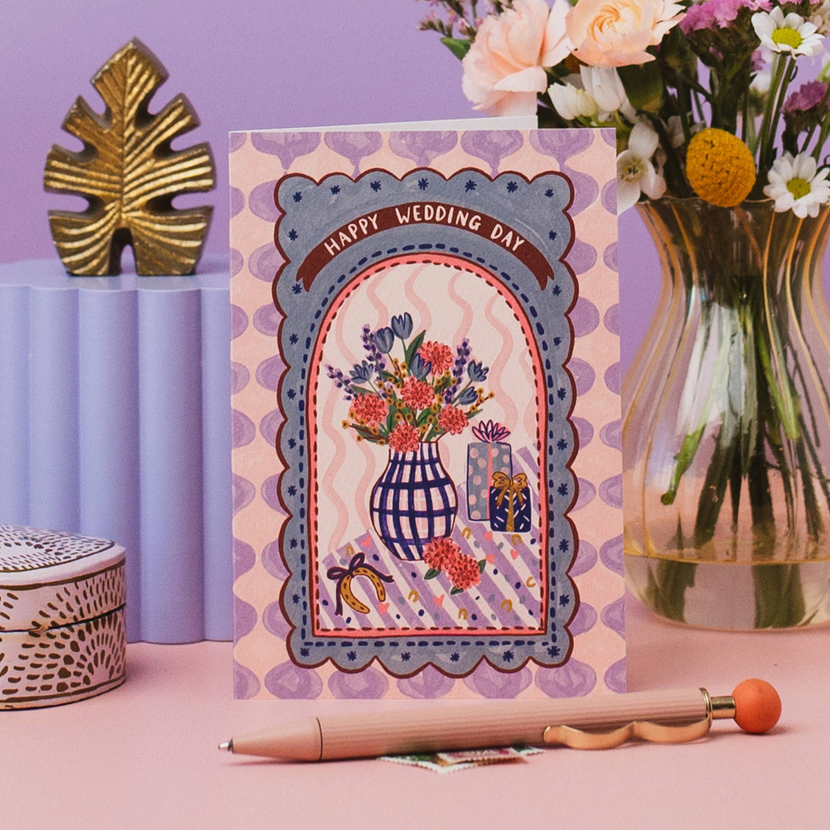 Floral Wedding Day Greeting Card