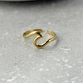 Wave Adjustable Ring - PVD Gold Plated