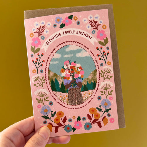 "Blooming Lovely Birthday" Floral Bouquet Birthday Card