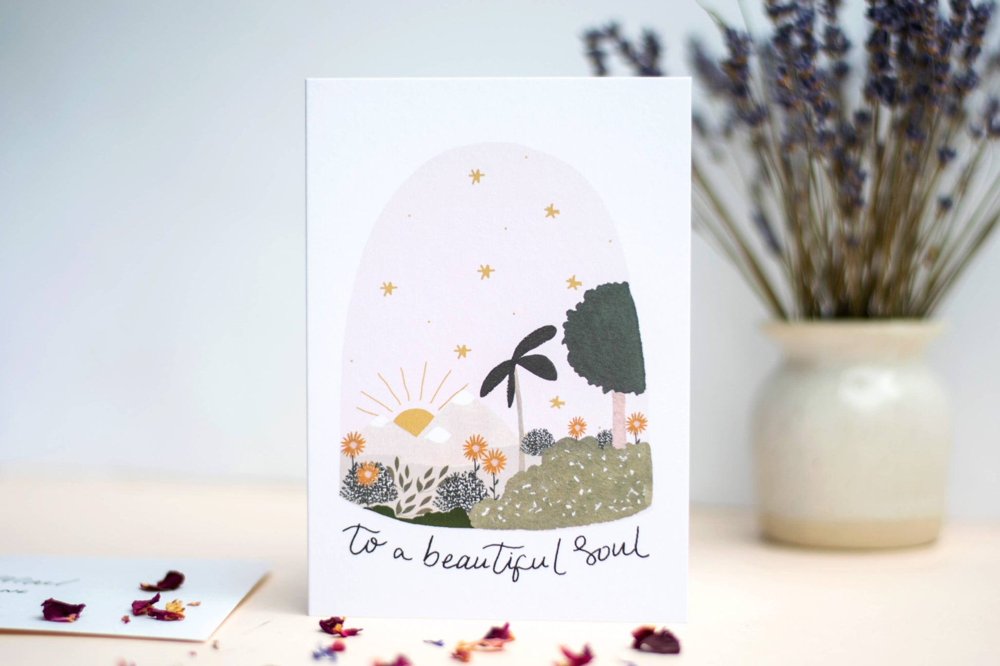 A Beautiful Soul Floral Greeting Card