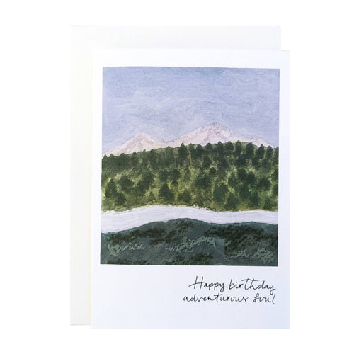 Adventurous Soul Mountains & Sea Wild Birthday Greeting Card