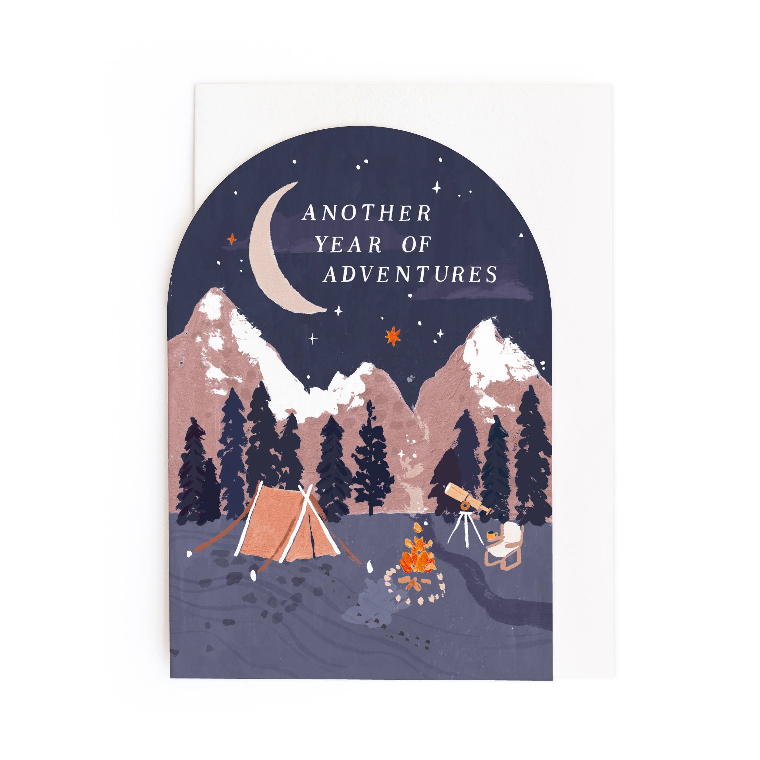Another Year Of Adventures Wild Camping in Mountains Arch Birthday Greeting Card