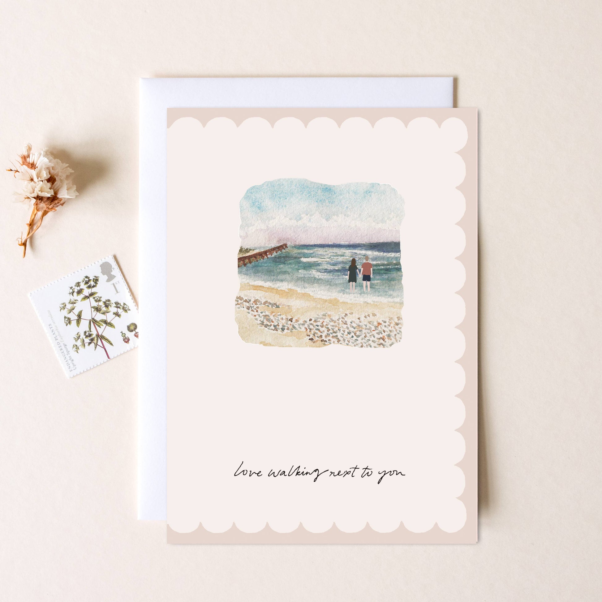 Beach Couple Valentines Day Anniversary Greeting Cards