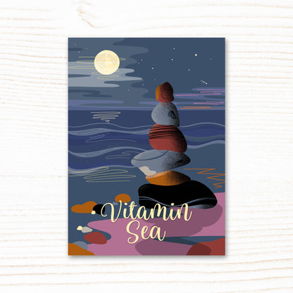 Beach Pebble Stack Vitamin Sea Postcard