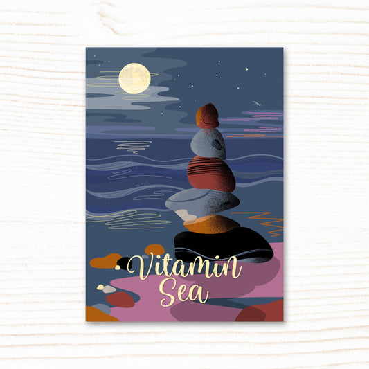 Beach Pebble Stack Vitamin Sea Postcard