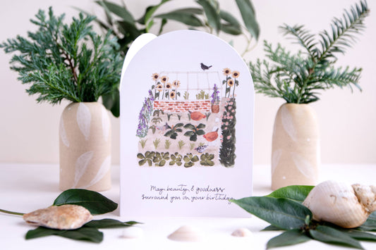 Beauty & Goodness Chicken Greenhouse Birthday Greeting Card