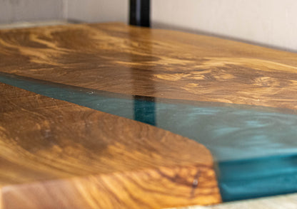 Blue Resin & Olive Wood Serving Board