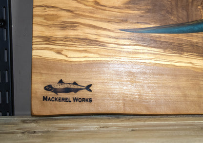 Blue Resin & Olive Wood Serving Board 4