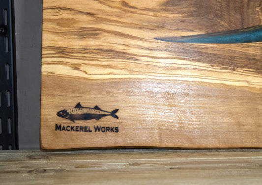 Blue Resin & Olive Wood Serving Board 4