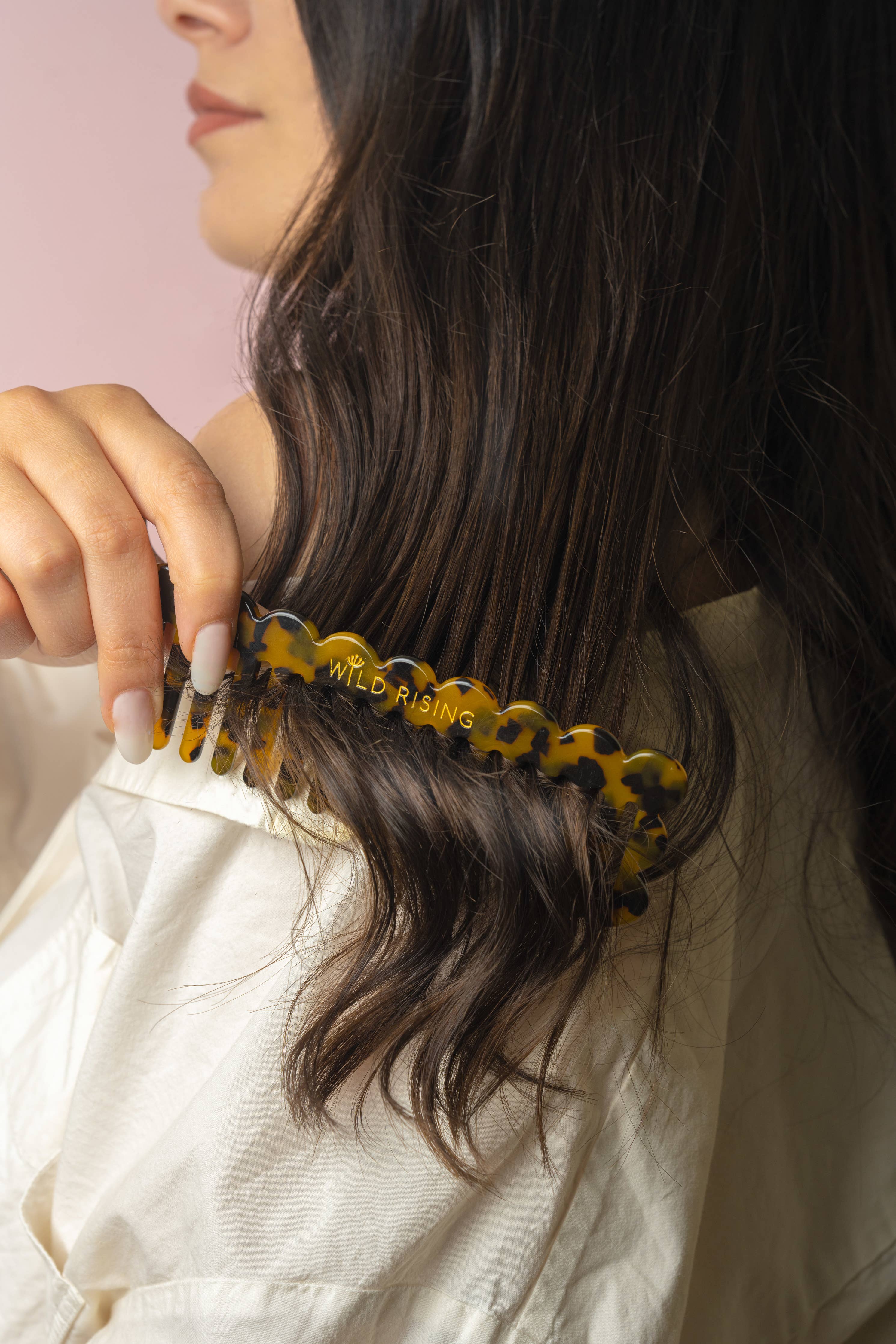 Brown Tortoiseshell Wide Tooth Hair Comb