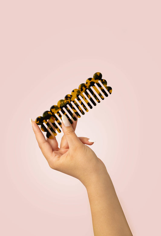 Brown Tortoiseshell Wide Tooth Hair Comb