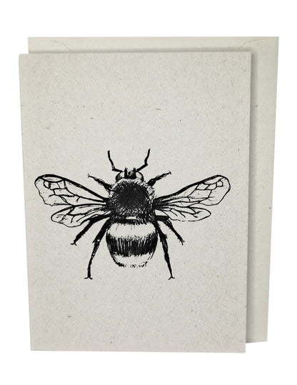 Bumblebee Recycled Paper Brown Blank Greeting Card