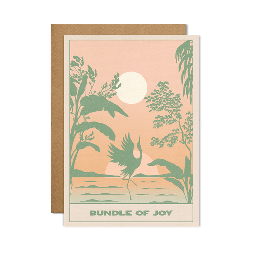 Bundle Of Joy Stork New Baby Greeting Card