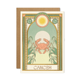 Cancer Crab Zodiac Birthday Greeting Card With Gold Foil Detail