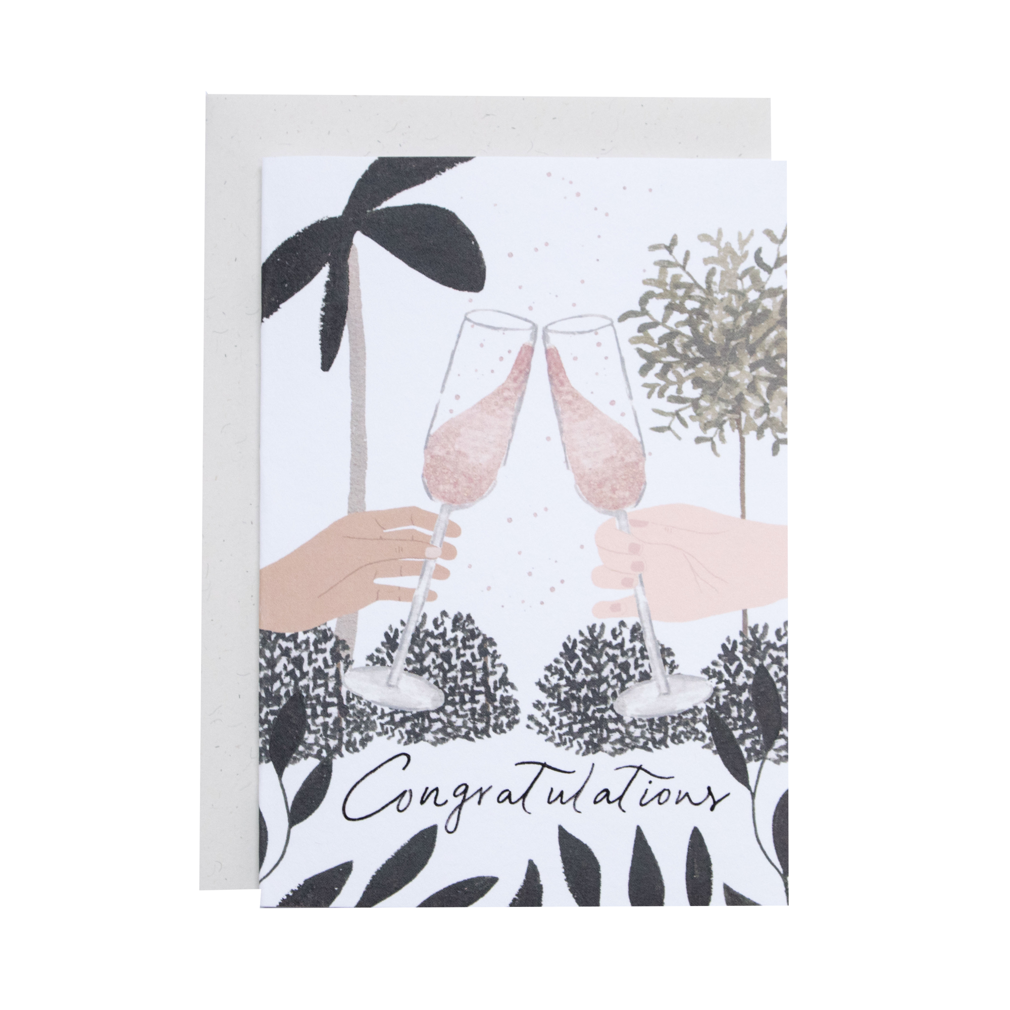 Champagne Glasses Congratulations Greeting Card