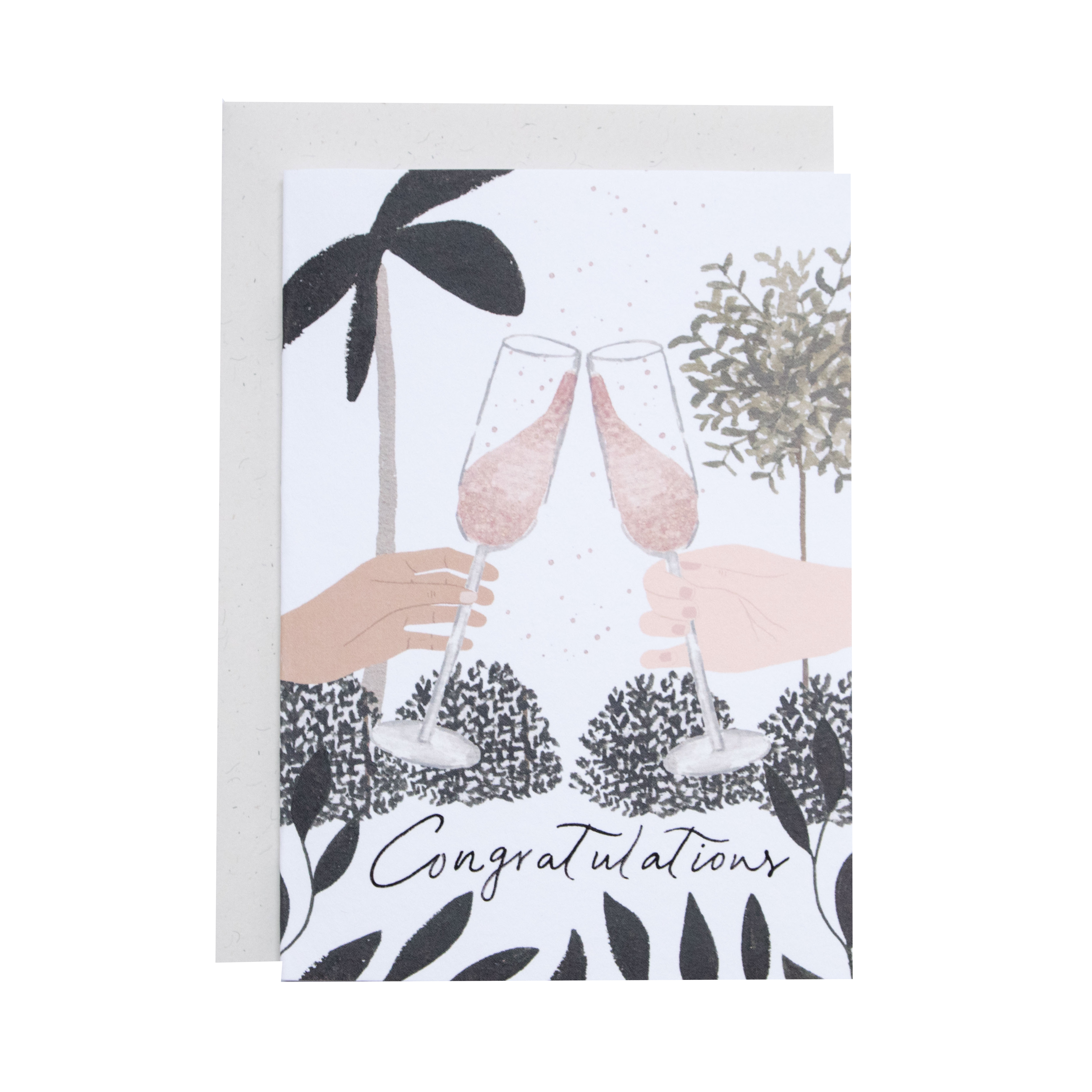 Champagne Glasses Congratulations Greeting Card