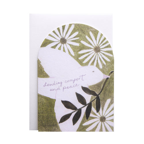 Comfort & Peace White Dove Sympathy Greeting Card