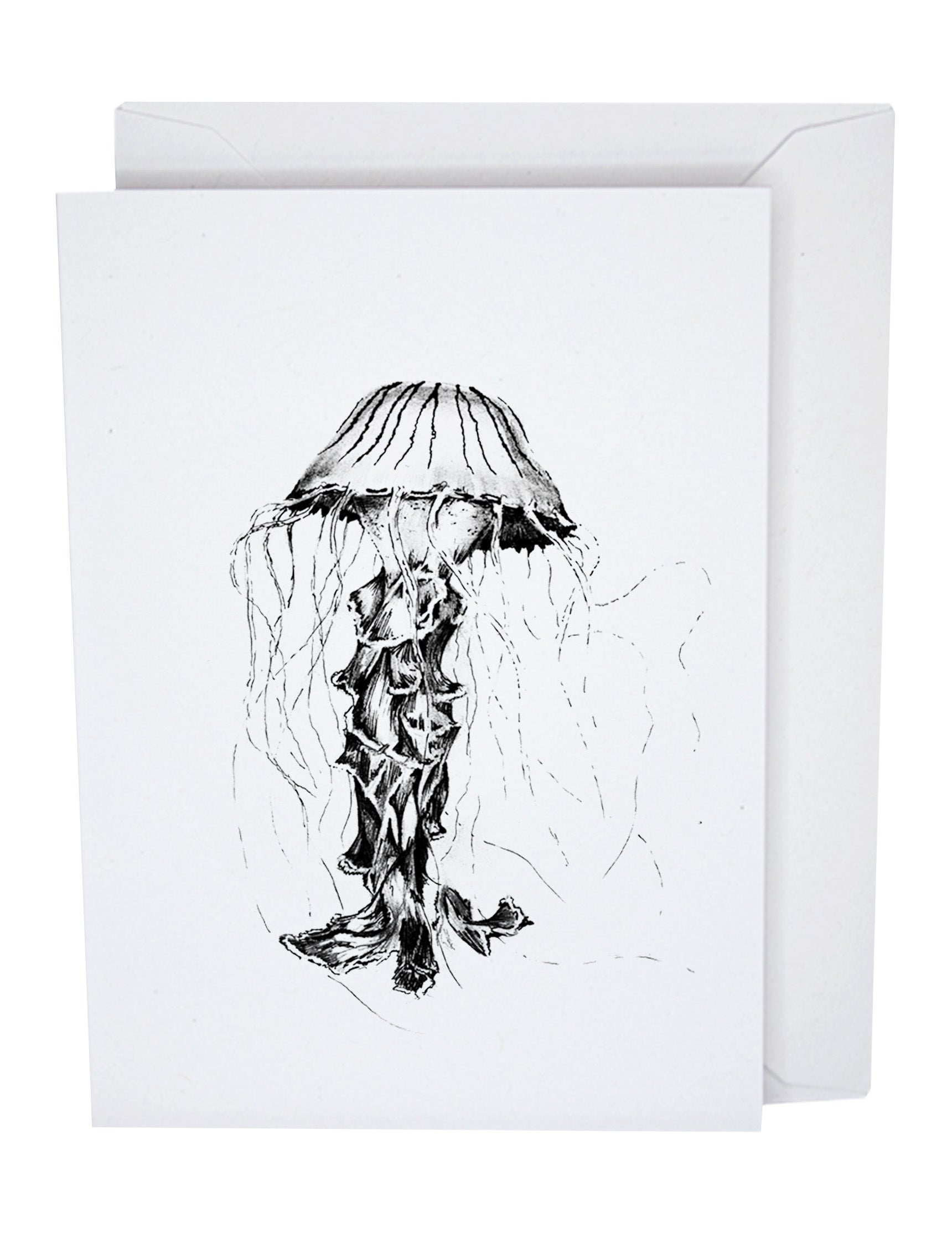 Compass Jellyfish Recycled Paper Blank Greeting Card