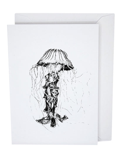 Compass Jellyfish Recycled Paper Blank Greeting Card