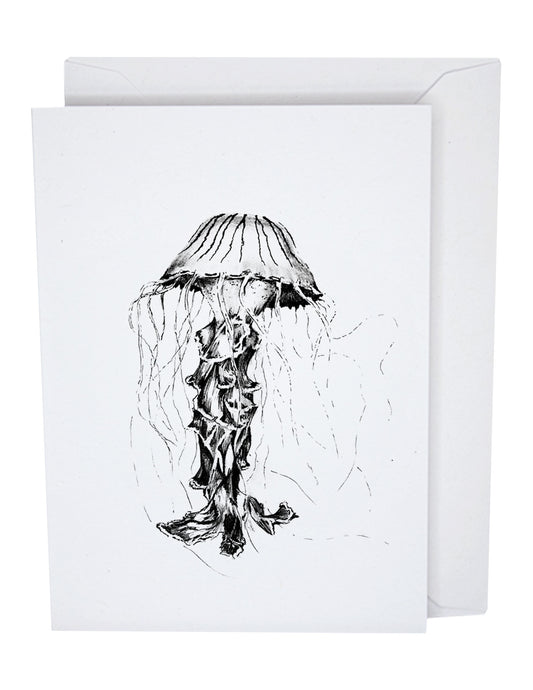 Compass Jellyfish Recycled Paper Blank Greeting Card