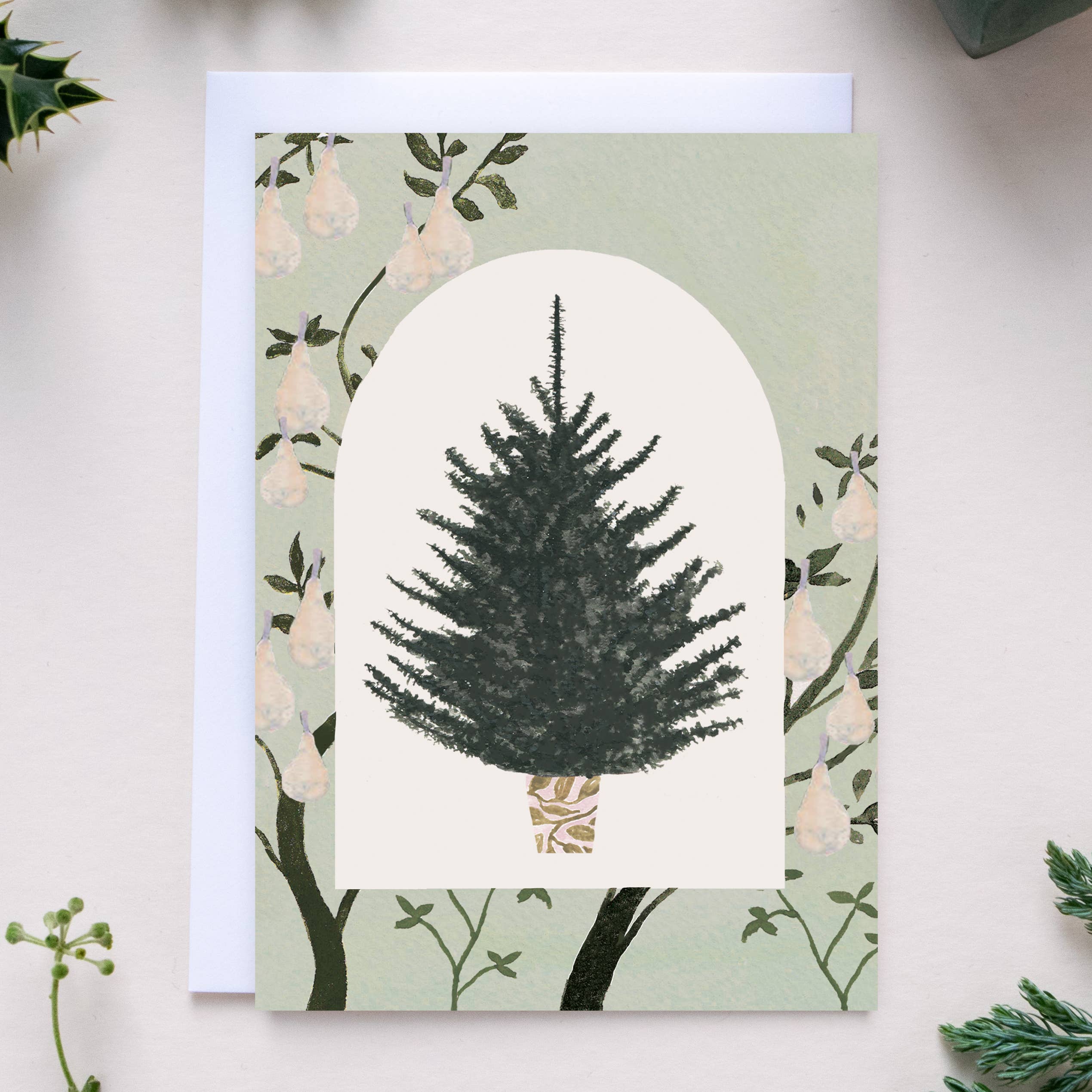 Cut Out Arch Christmas Tree Christmas Greeting Card