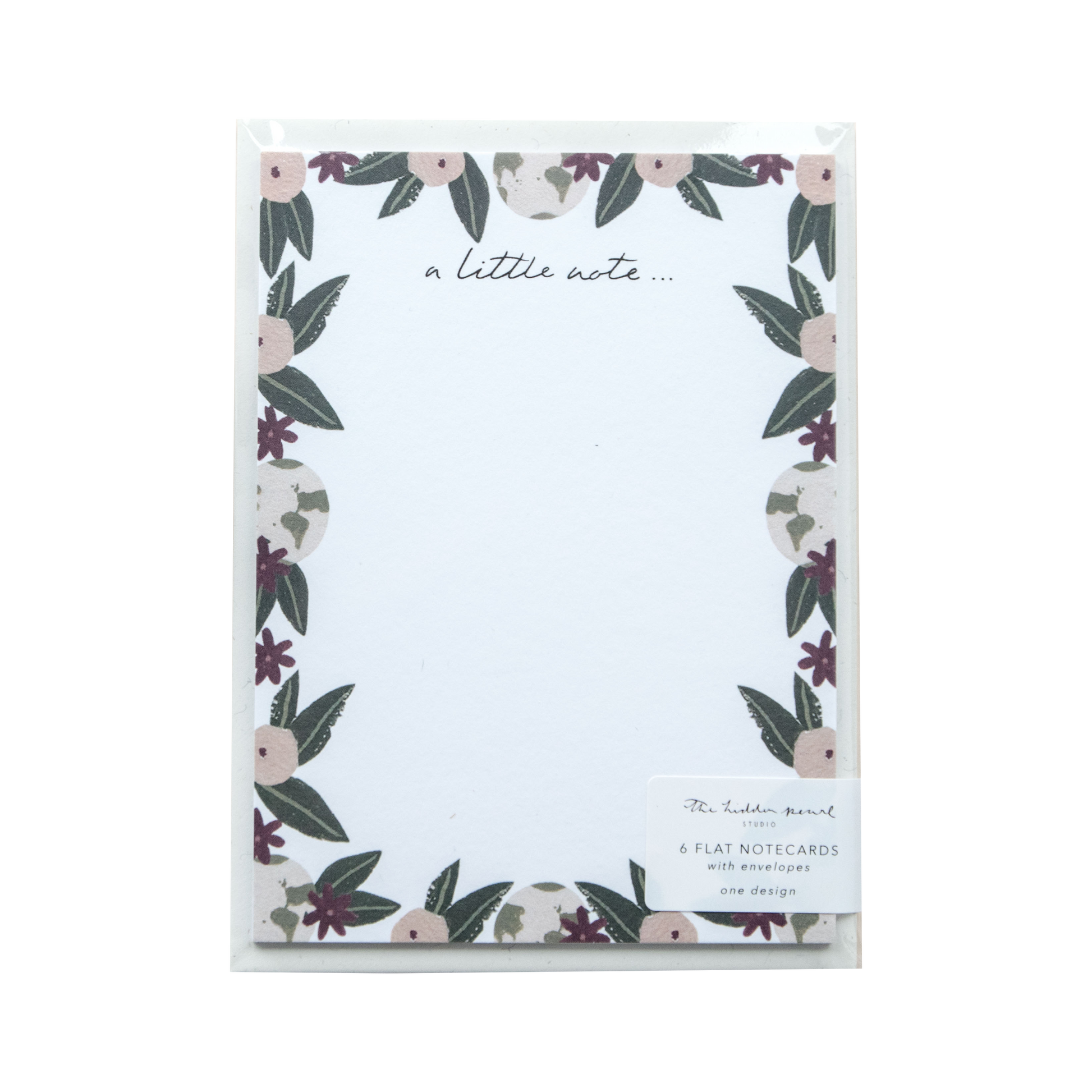 Floral Border A Little Note Notecards