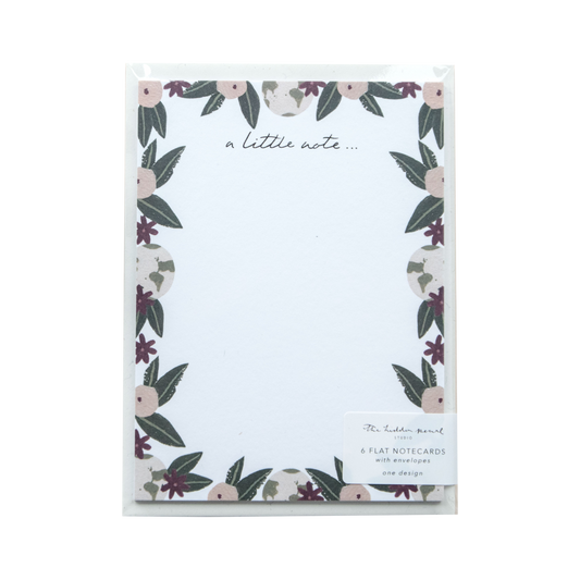 Floral Border A Little Note Notecards