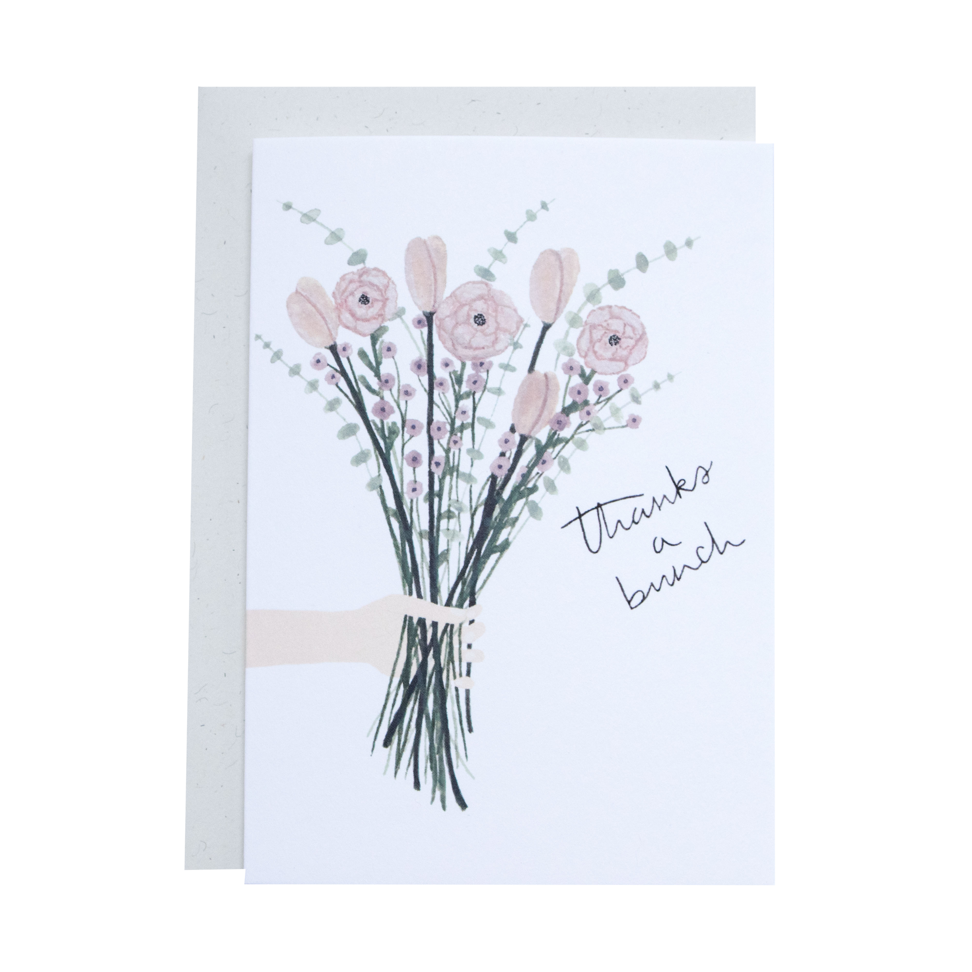 Flower Bouquet Thanks A Bunch Thank You Greeting Card