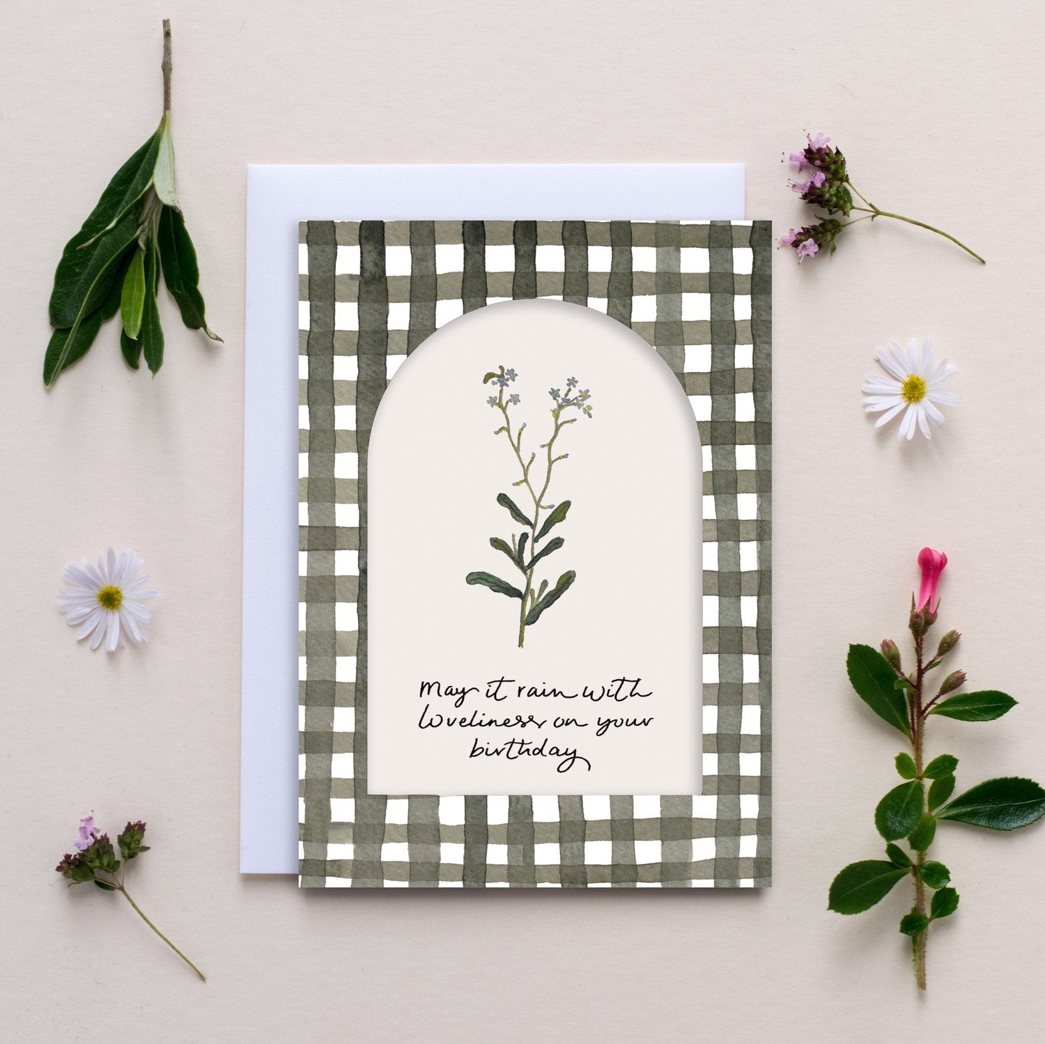 'May It Rain With Loveliness...' Abstract Birthday Card