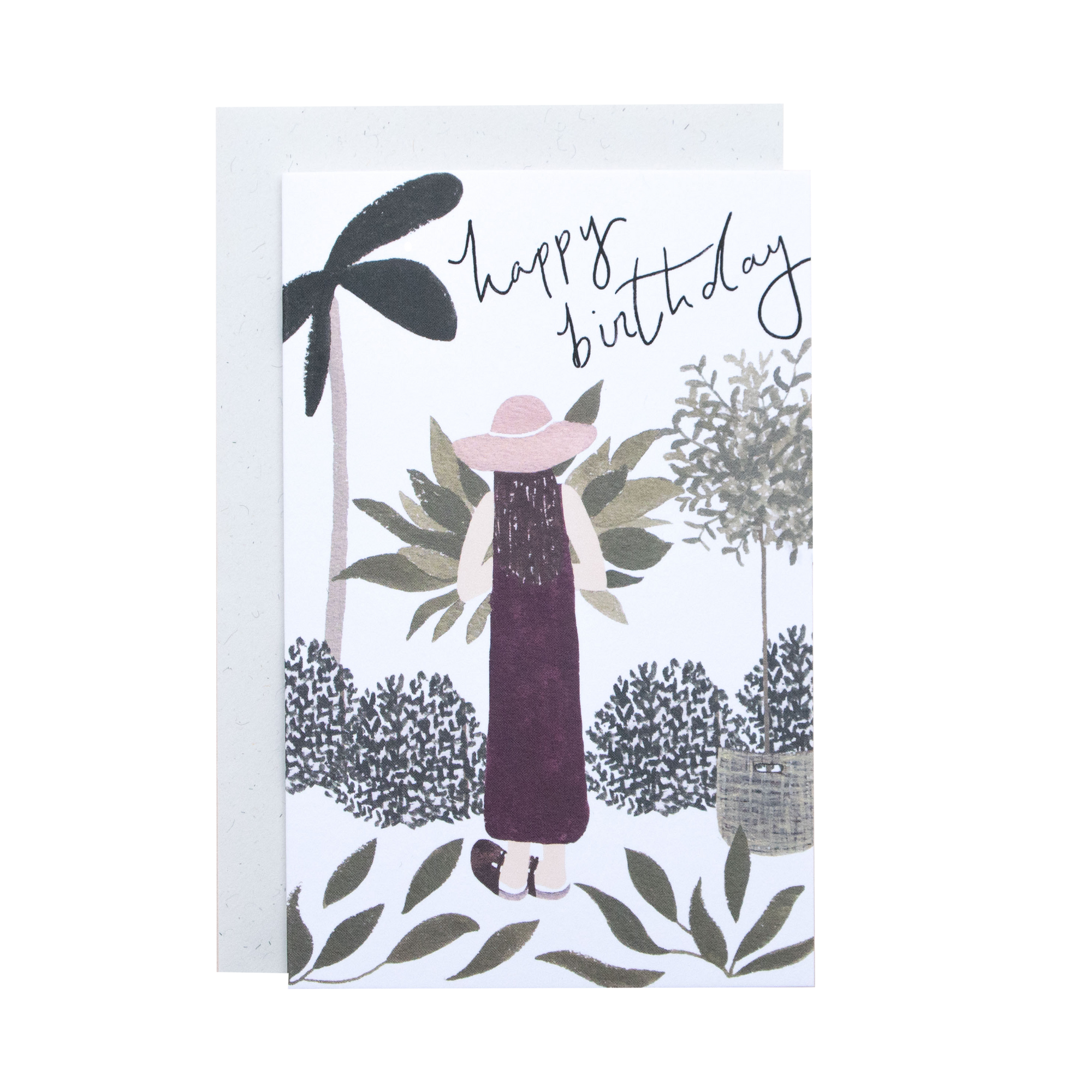 Girl Plants Birthday Greeting Card