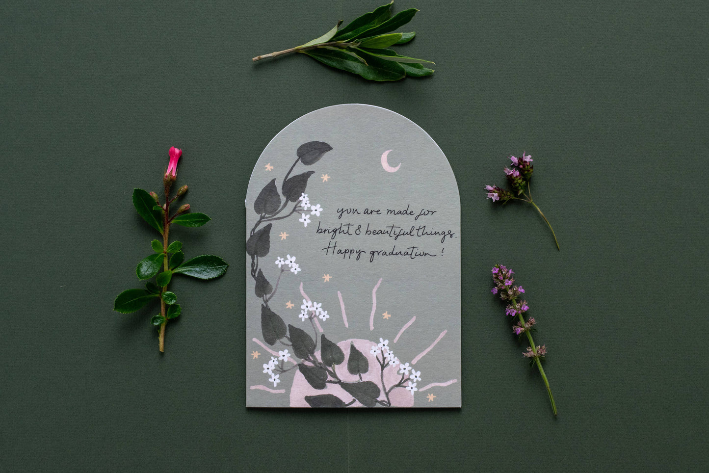 Green Arch Bright & Beautiful Things Happy Graduation Greeting Card