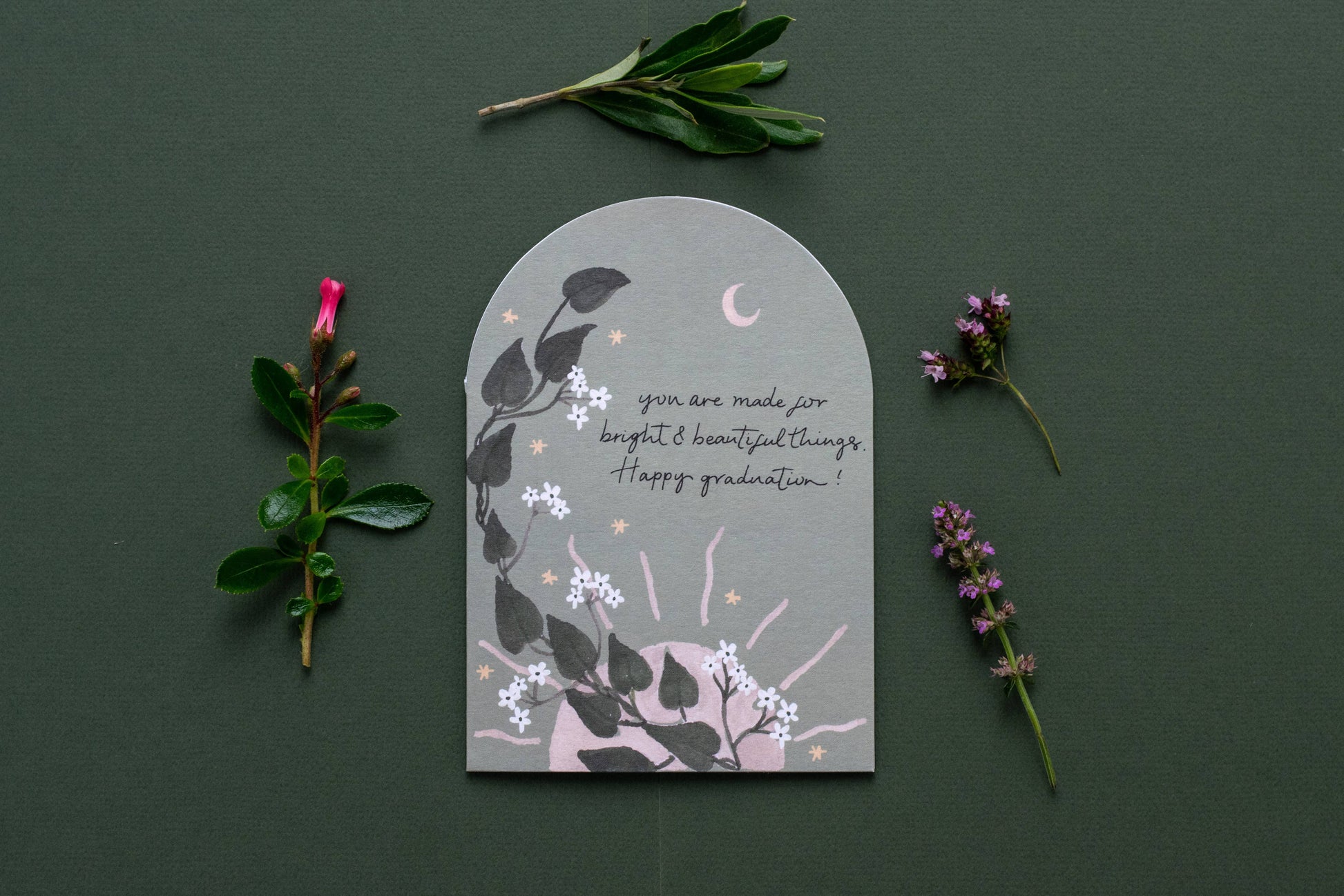 Green Arch Bright & Beautiful Things Happy Graduation Greeting Card