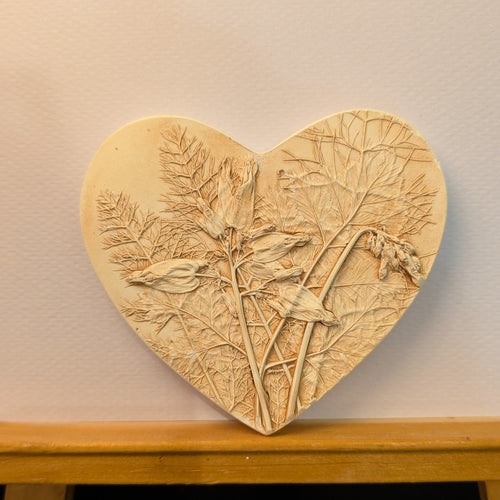 heart shaped floral tile