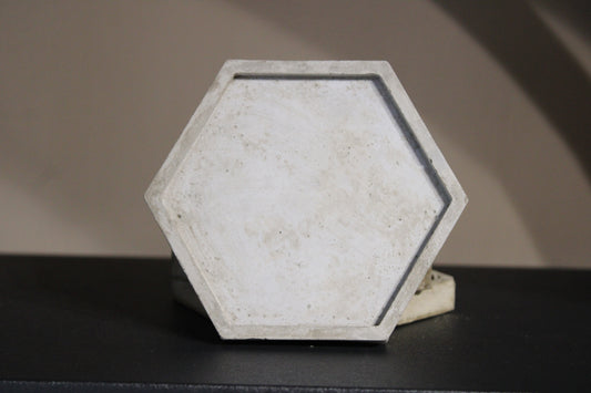 Hexagon Cement Jewellery Trinket Tray Coaster