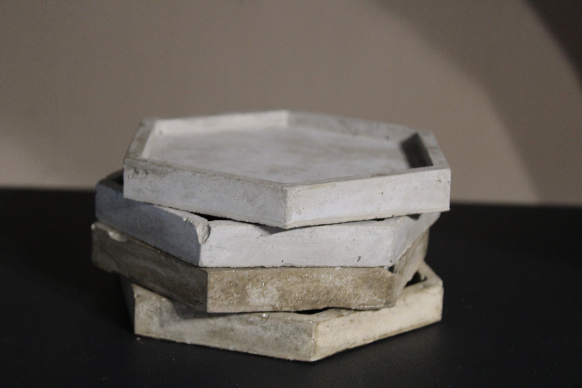 Hexagon Cement Jewellery Trinket Tray Coaster