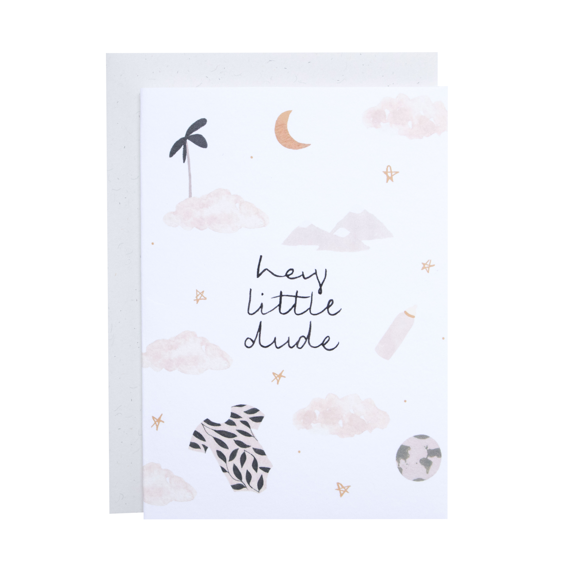 Hey Little Dude New Baby Boy Greeting Card