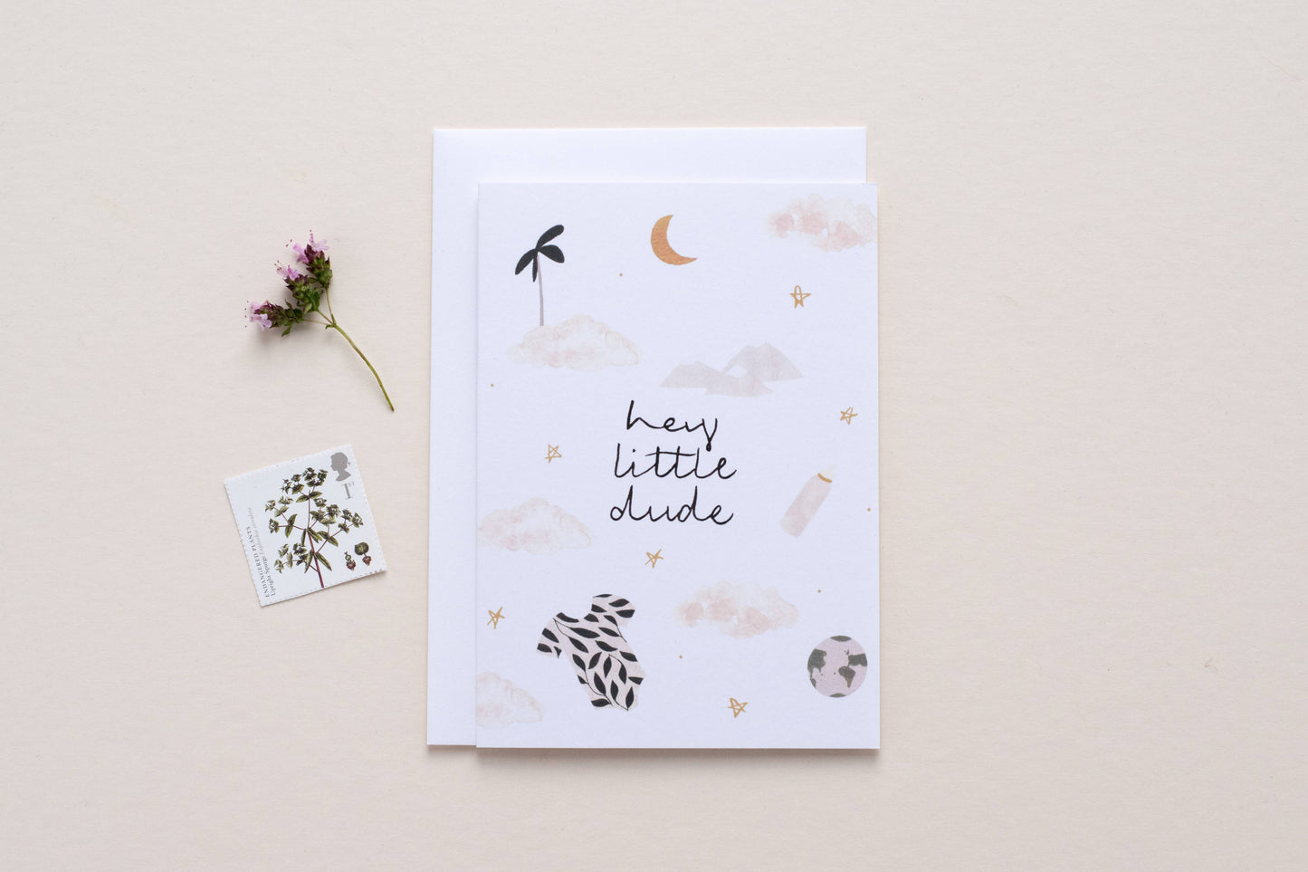 Hey Little Dude New Baby Boy Greeting Card